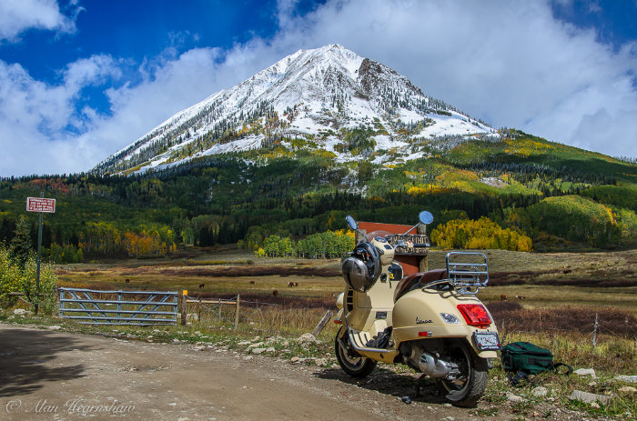 Vespa scooter at Crested Butte, Colorado